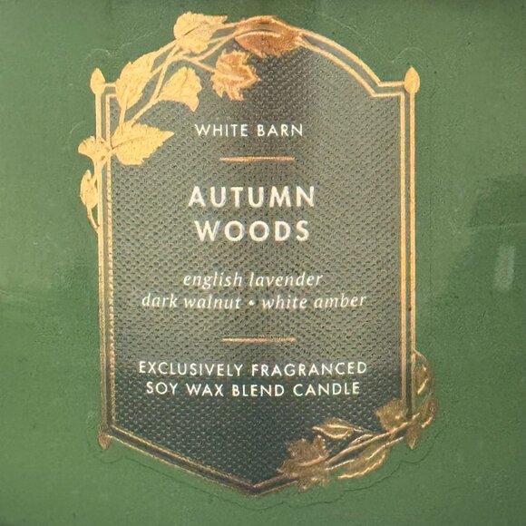 BBW Autumn Woods White Barn Bath & Body Works 3 Wick Candle - Picture 3 of 10